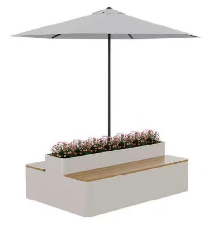 户外彩虹公园椅，花箱